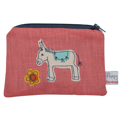 D24030 Poppy Treffry Embroidered Medium purse in Raspberry