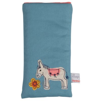 Poppy Treffry Embroidered Phone/Glasses case - Teal