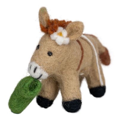 Felt Donkey with Green Welly Boot