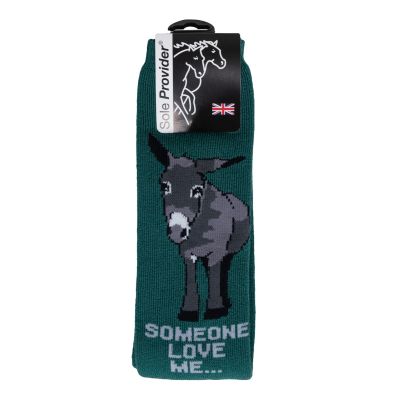 Someone Love Me - Welly Boot or Riding Socks 24" - Green