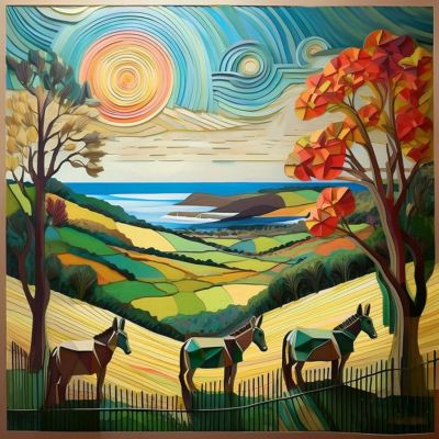 Coastal Donkeys Seaview I - Greeting Card