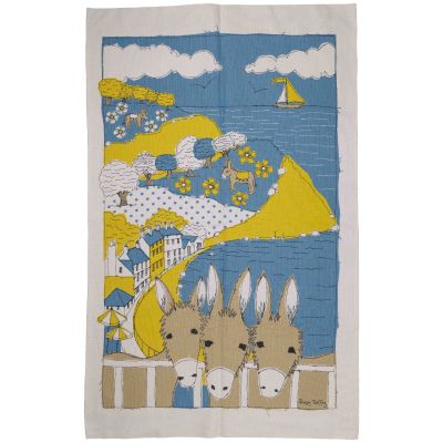Poppy Treffry - Donkeys by the Bay - Tea Towel