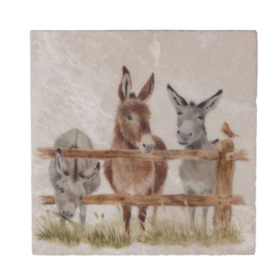 Square Marble Platter - The Donkey Line Up