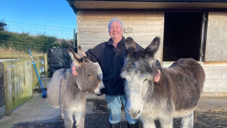 Bob and Raffles with owner Mike.