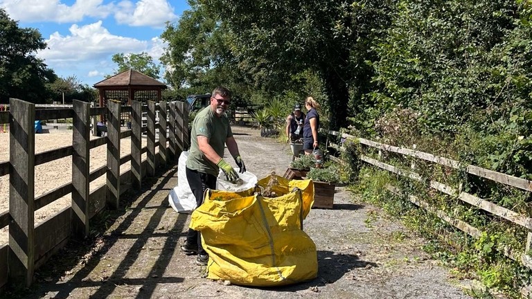 Army veterans helping out at Sidmouth sanctuary.