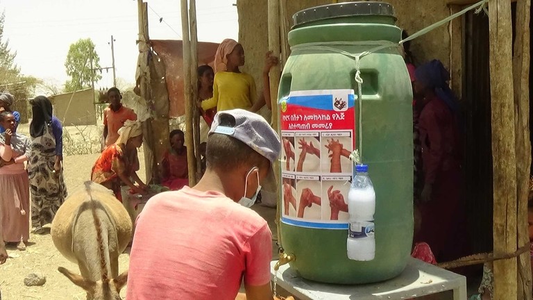 Water station funded by The Donkey Sanctuary at Alage College.