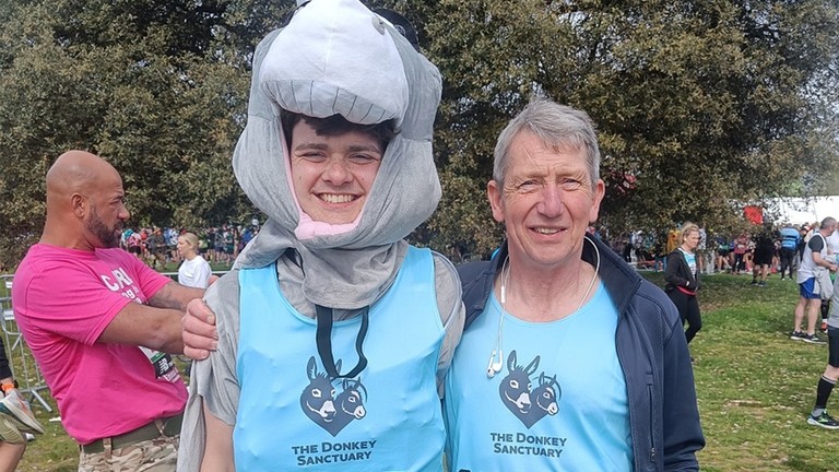 James and Gary at the London marathon.