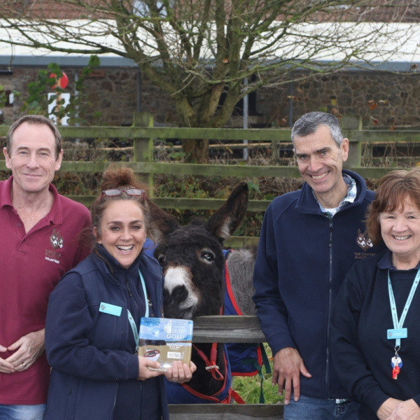 Devon Tourism Award winners with donkey