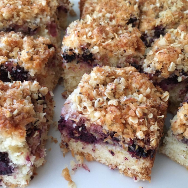 Blackberry and coconut squares