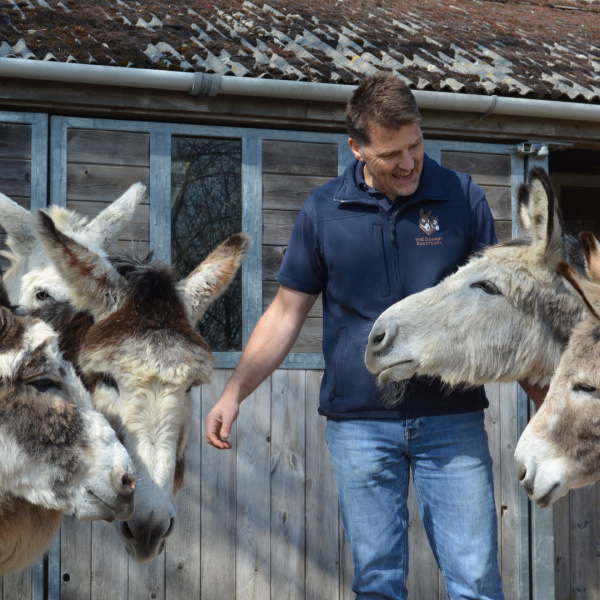 Ben Hart, Senior Lead in Behaviour and Human Behaviour, with Blackpool donkeys