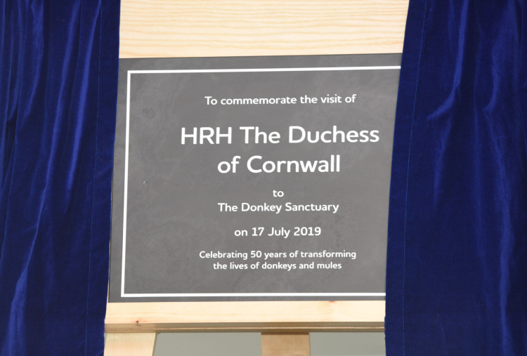 Commemorative plaque presented by HRH the Duchess of Cornwall