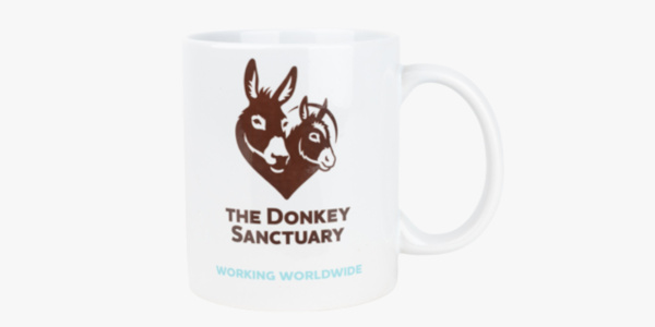 Donkey Sanctuary Souvenir Mug - brown logo