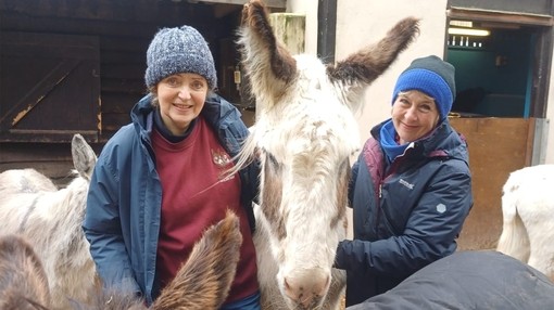 Jill and Jackie with Dobbin.