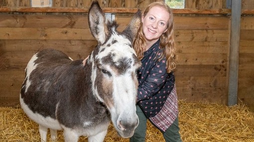 Trustee Natalie Cook with donkey