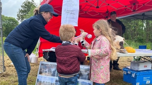 Donkey Welfare Adviser Jess Bush educating children at Appleby Fair