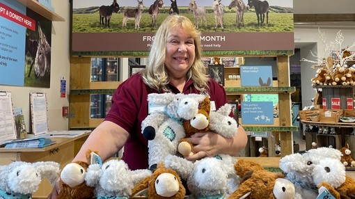 Jeannette McClain as a retail volunteer
