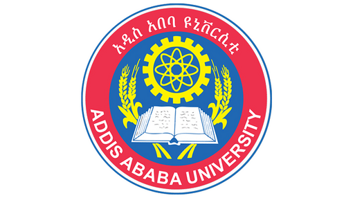 A blue and red circular logo with the words Addis Ababa University