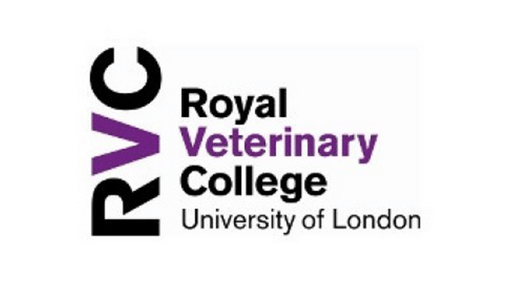 Logo with black and purple writing 'RVC Royal Veterinary College University of London'