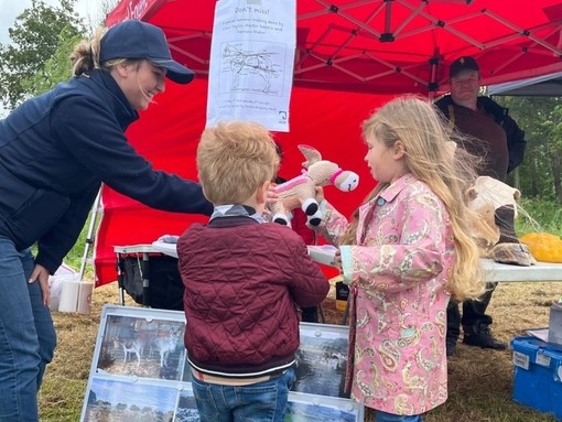 Donkey Welfare Adviser Jess Bush educating children at Appleby Fair