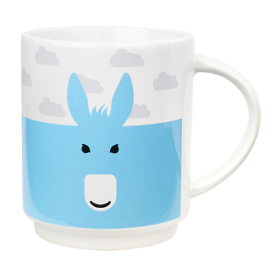 Designer Stackable Donkey Mug - Blue