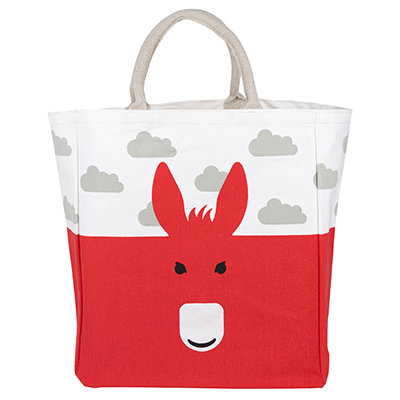 Designer Organic Canvas Shopping Bag - Red