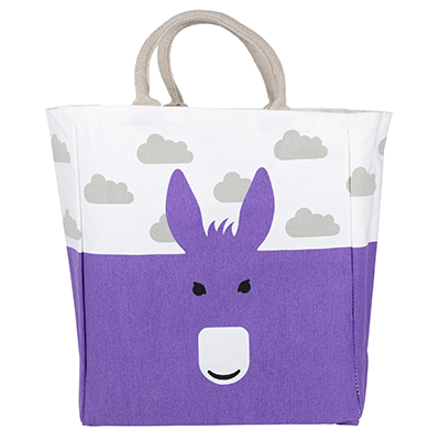 Designer Organic Canvas Shopping Bag - Purple
