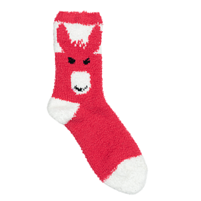 D22006 Fluffy donkey Socks - Red