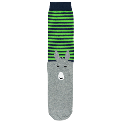 D22061 Pack of 3 Donkey Socks - Grey/green