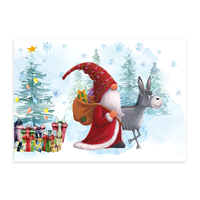 Gonk and Donkey Christmas Card