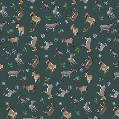 D24020 Traditional Donkey Wrapping Paper