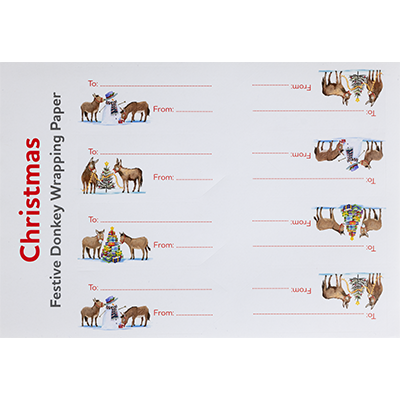 D24021 Festive Donkey Wrapping Paper