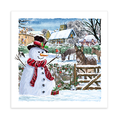 D24700 The village at Christmas Christmas cards