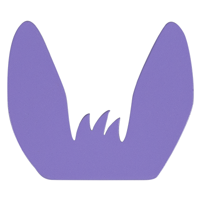 D24009 Purple donkey ears badge
