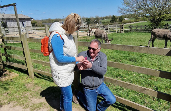 Steve proposing to Tracy at our Sidmouth sanctuary