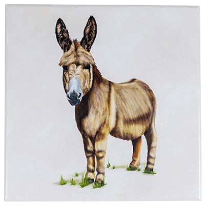 Lucy the Donkey Ceramic Art Panel