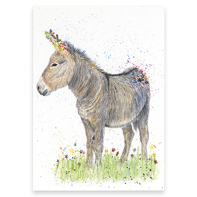 Daisy Donkey Greeting Card