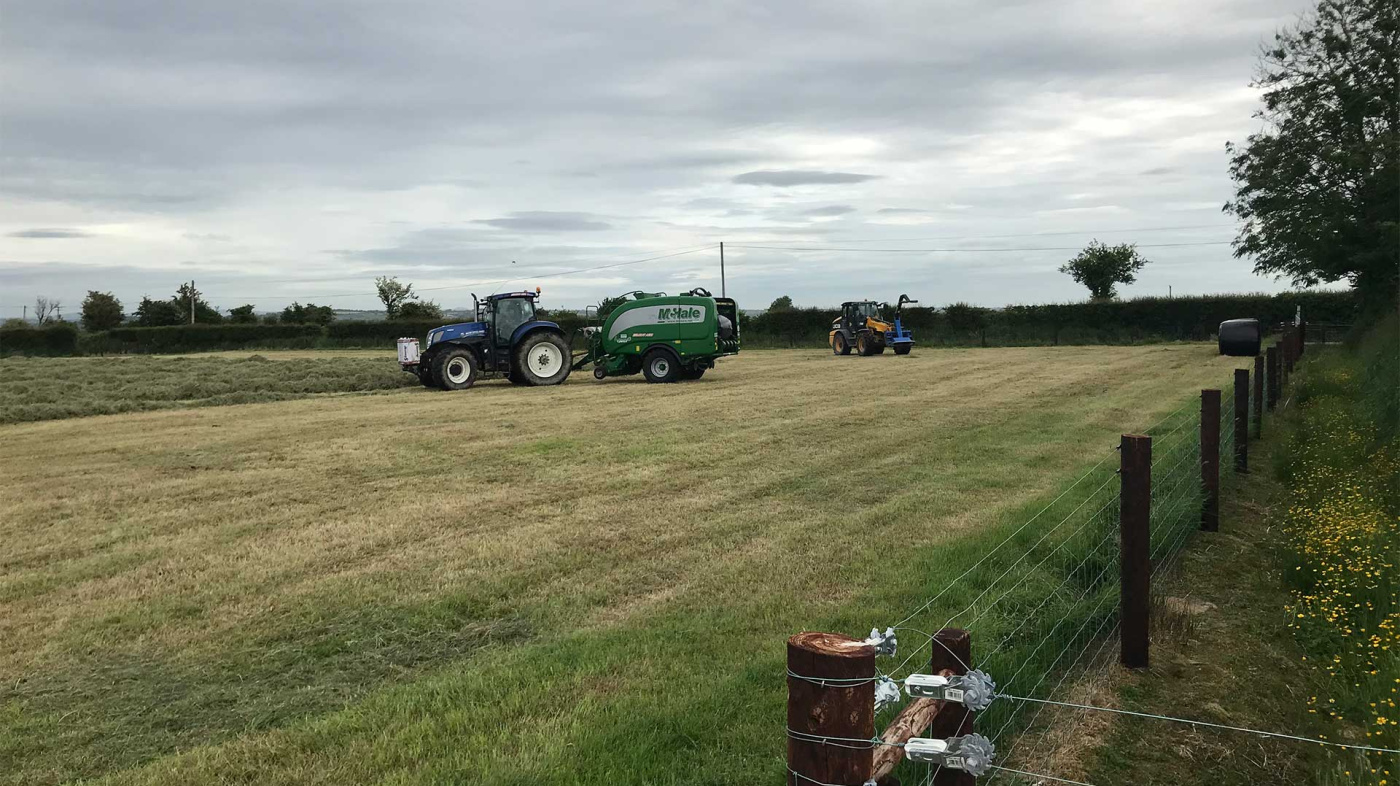 Baling haylage in Liscarrol, Ireland