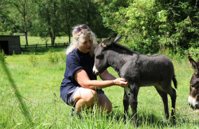Lisa Coles with Abbie's foal